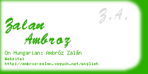 zalan ambroz business card